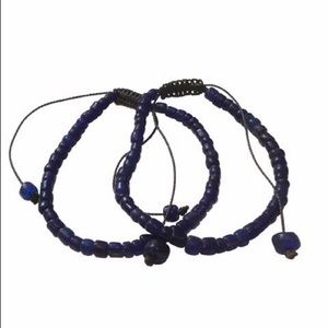 Recycled glass mala bracelet hand made in Bali.